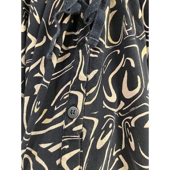 Calvin Klein Womens Tunic Short Cap Sleeve Button Down Top Black Size XS - Picture 3 of 4